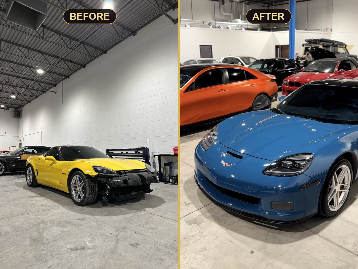 Corvette C6 Z06 · Colour Change (Before / After)